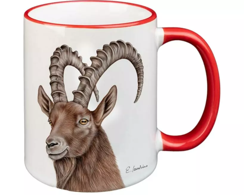 creanorm Tasse Steinbock 330 ml, 1 Stück, Rot/Weiss