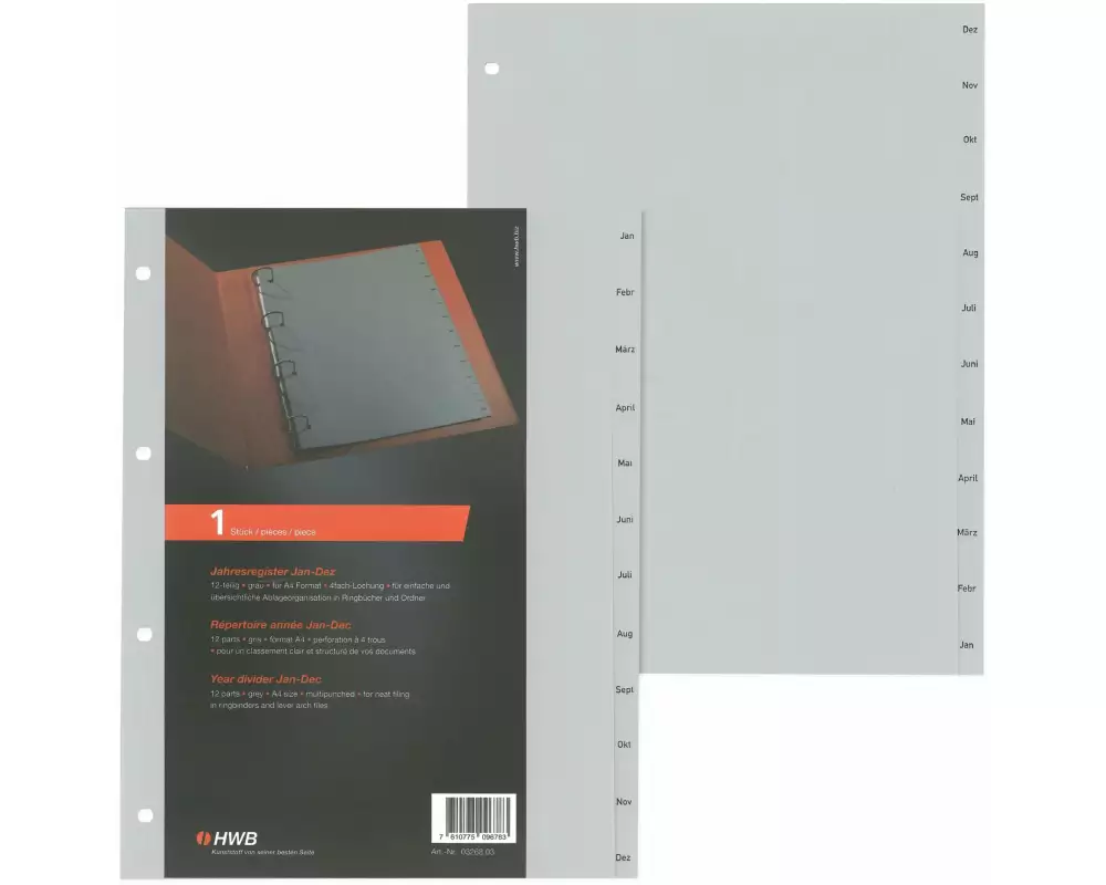 HWB Monatsregister A4, Jan-Dez