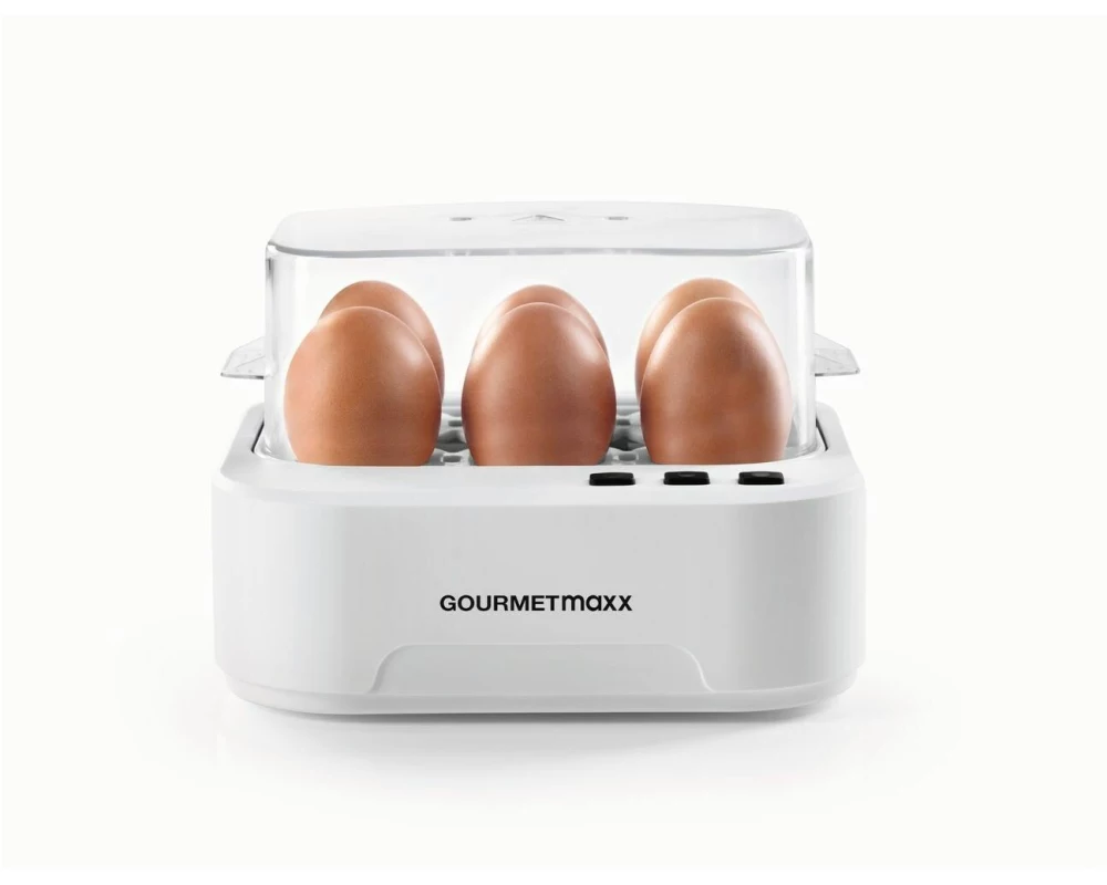 GOURMETmaxx Eierkocher Sprechender Eierkocher Weiss