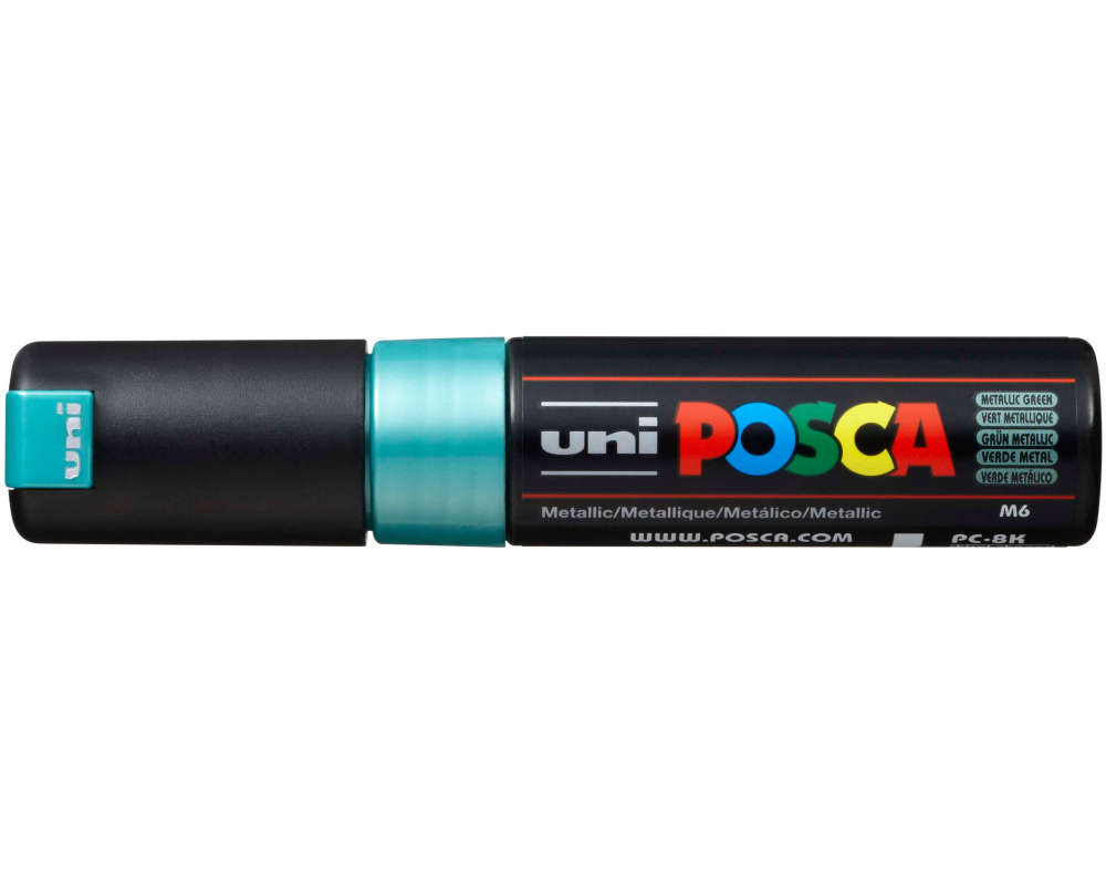 UNI-BALL Posca Marker 8mm PC8KMET.GREE MET grün, Keilspitze