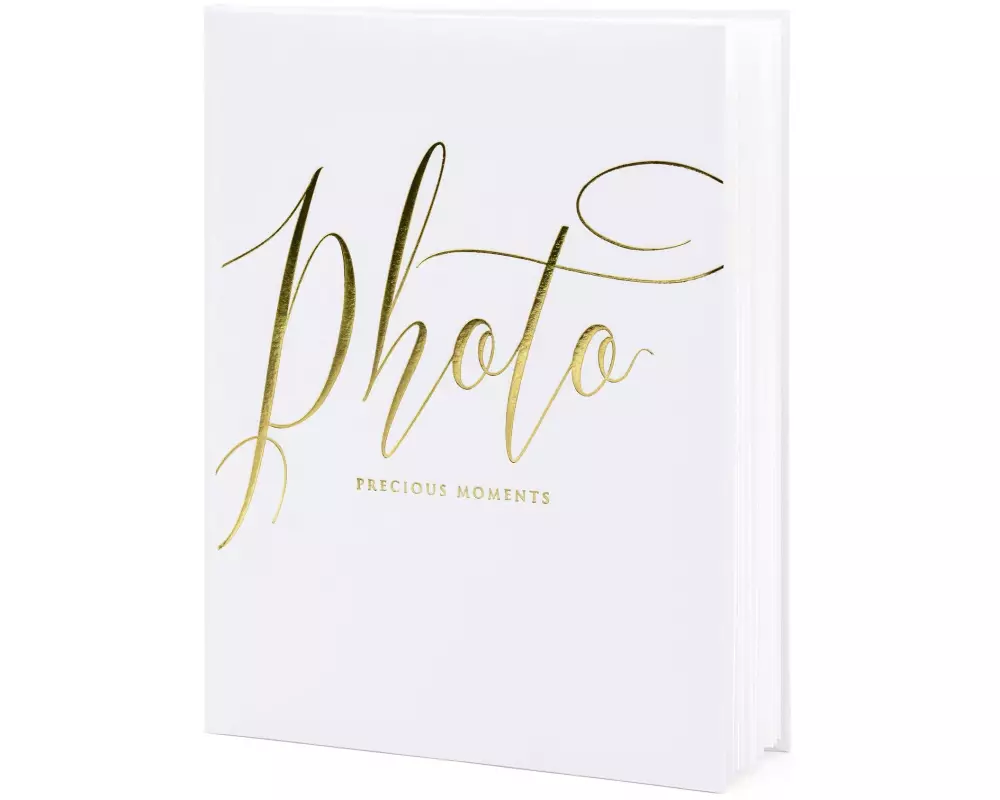 Partydeco Fotoalbum Precious moments 20 x 24.5 cm, Weiss/Gold