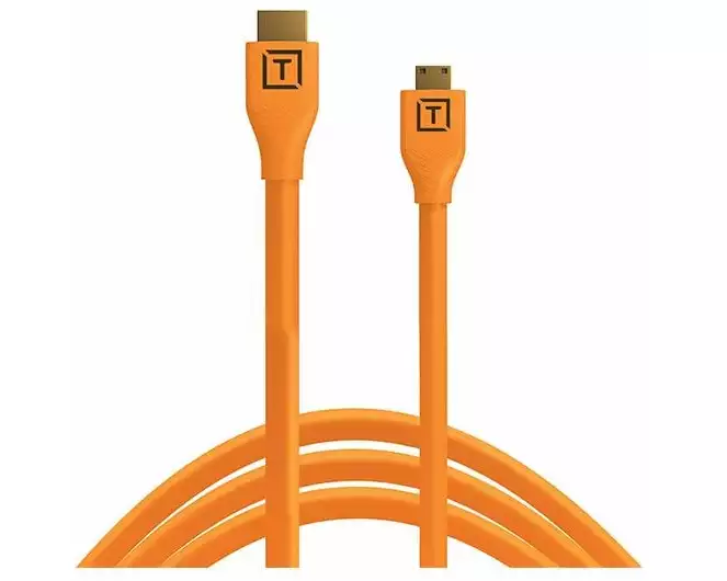 Tether Tools Kabel TetherPro HDMI Mini zu HDMI 2.0, 4.6 m Orange