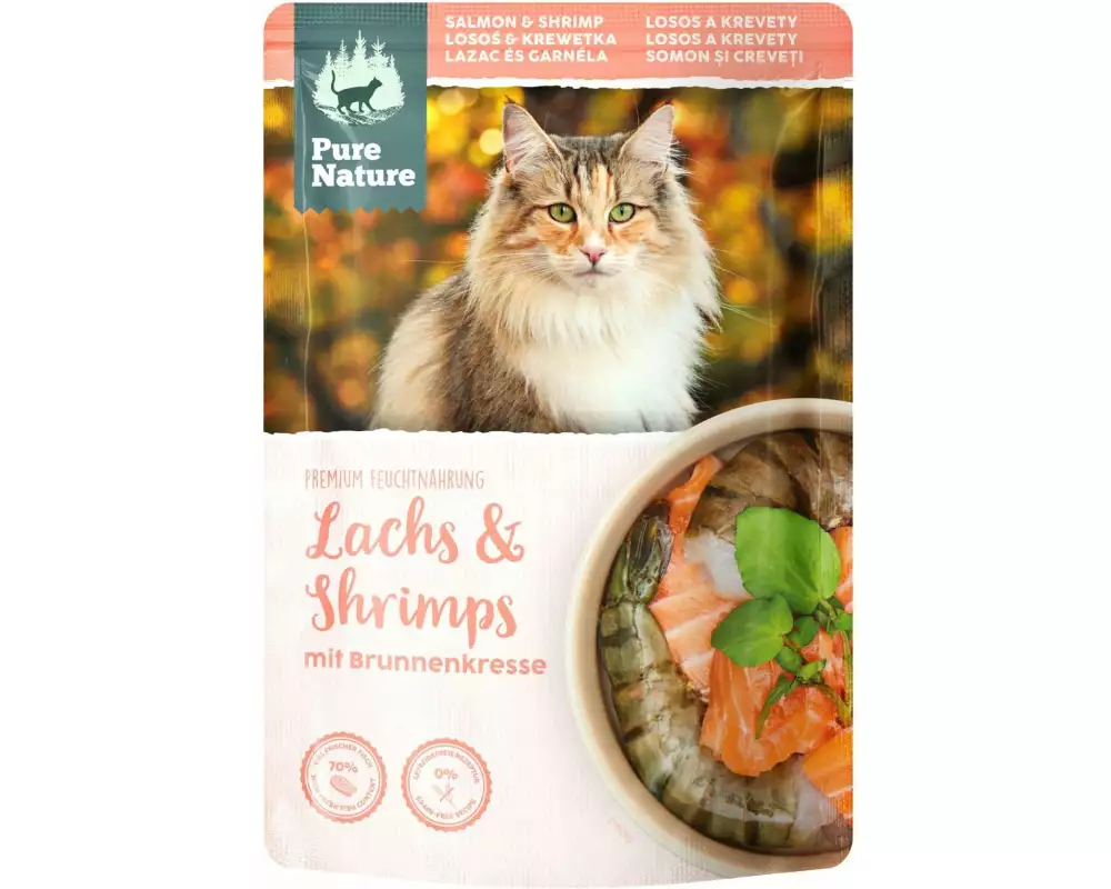 Pure Nature Nassfutter Lachs&Shrimps, 80 g