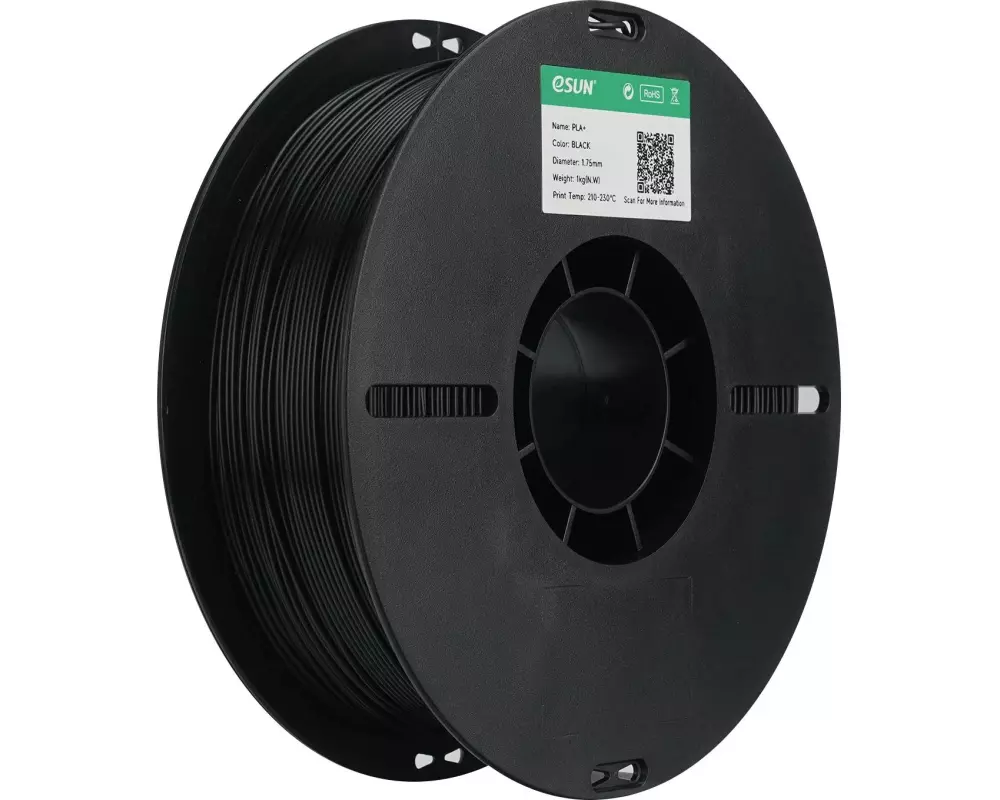 eSun Filament eSun, Filament , PLA+, Schwarz 1.75 mm 1 kg