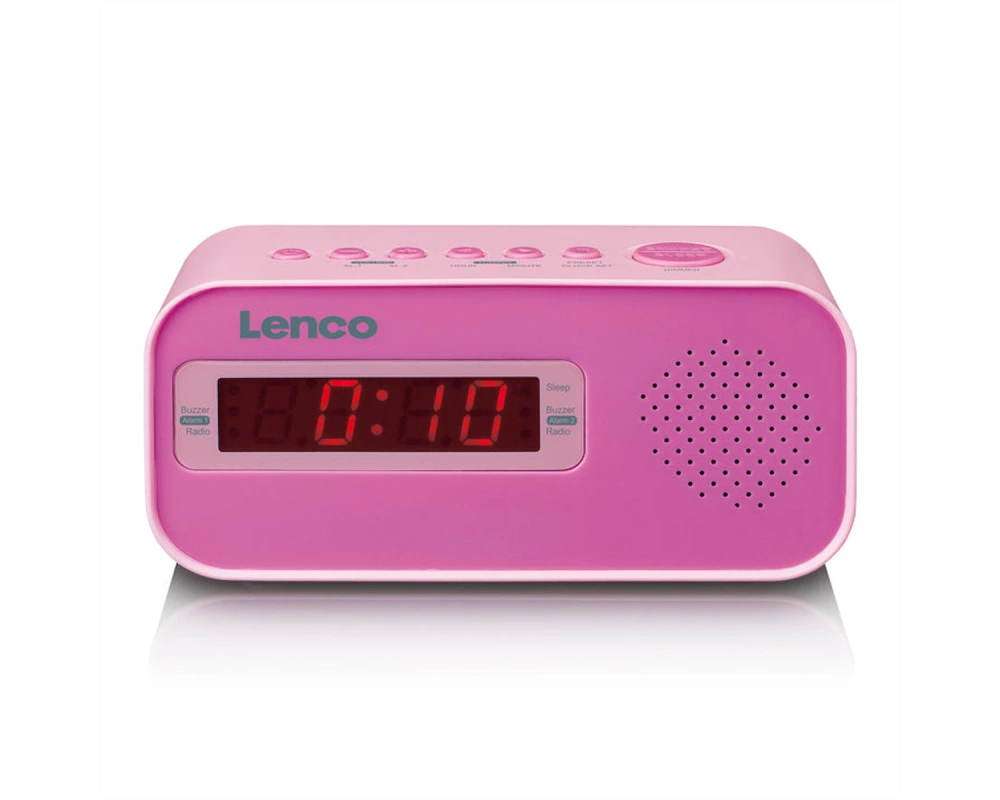 Lenco Radiowecker CR-205 pink, LED-Display, Weckfunktion, Sleeptimer
