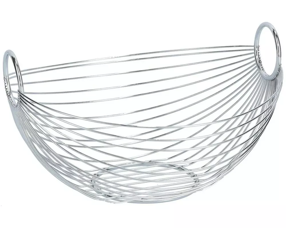 Zeller Present Früchtekorb Metall oval 1 Stück, Silber