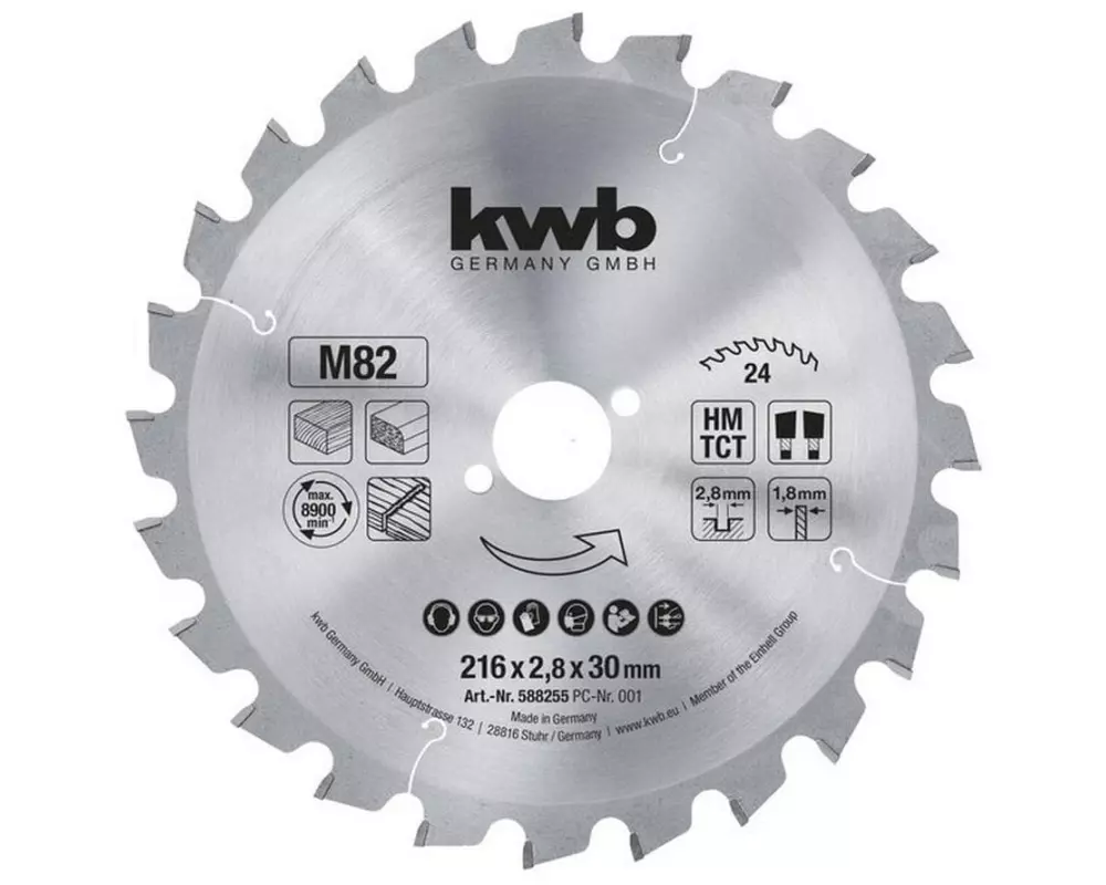 Einhell Sägeblatt HM Ø 216 x 2,8 x 30 Z24