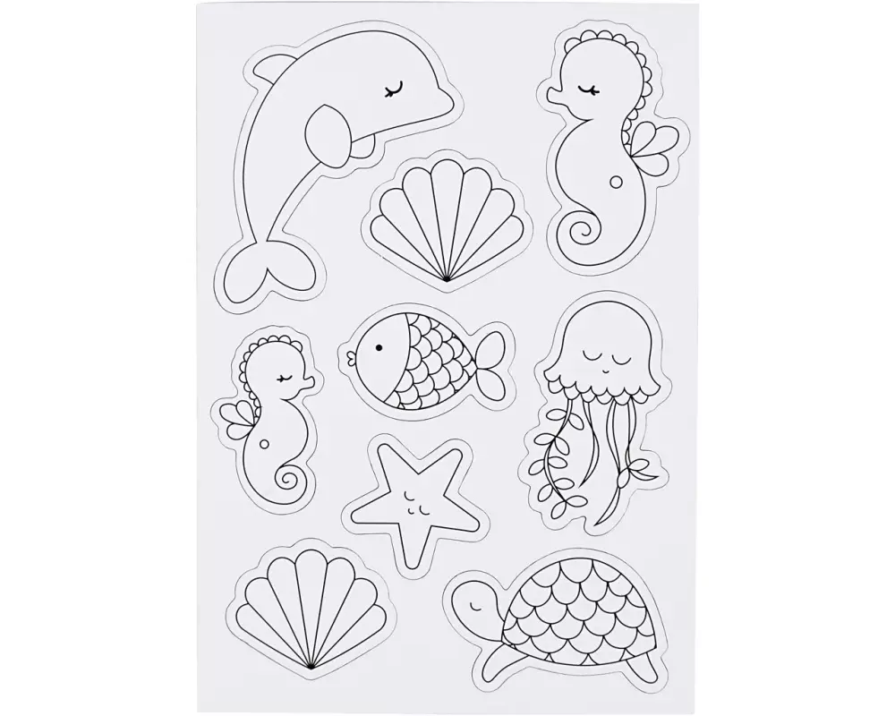 Creativ Company Haftmagnet Meerestiere zum Ausmalen 1 Blatt