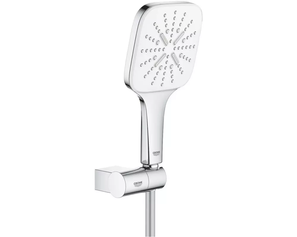 GROHE Duschbrausen-Set Rainshower SmartActive 130 Cube Moon White