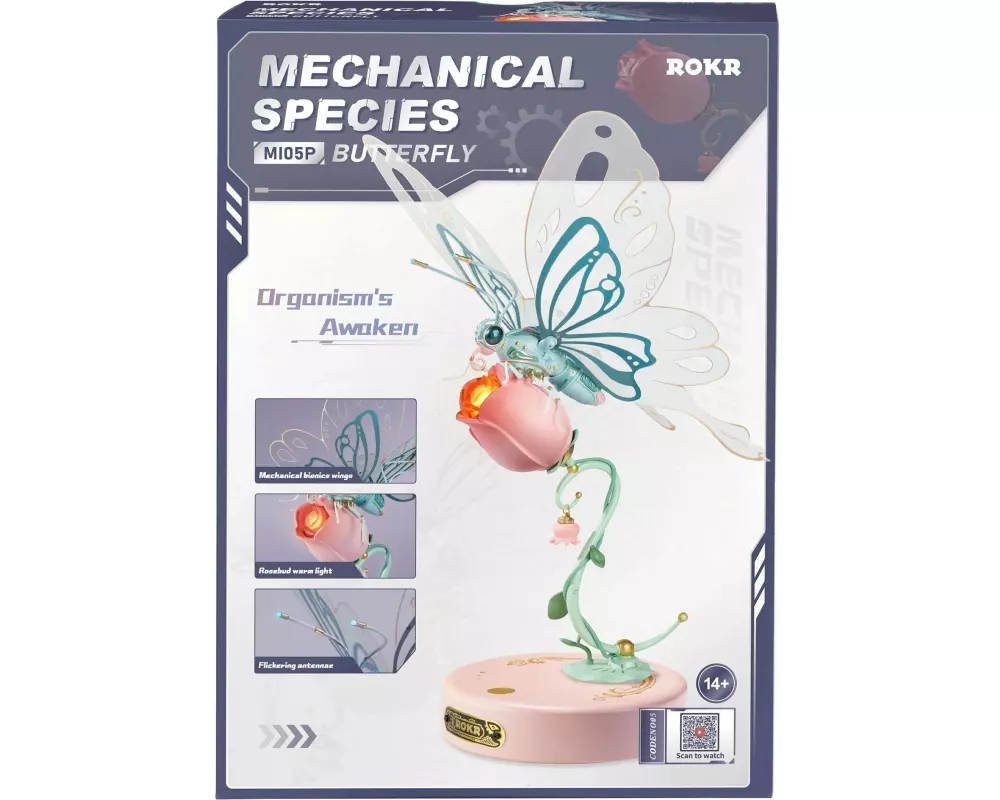 RoboTime Bausatz ROKR Mechanischer Blauer Schmetterling