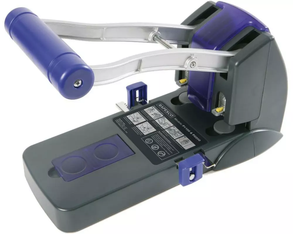 Rapesco Locher P2200 2-fach, 150 Blatt, Schwarz-Violett