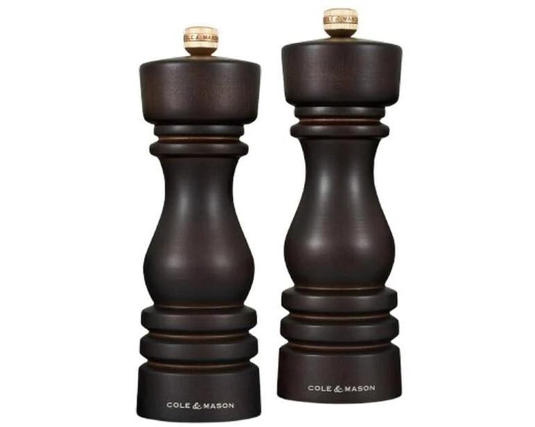 Cole&Mason Salz- und Pfeffermühle London 2 x 18 cm, Dunkelbraun