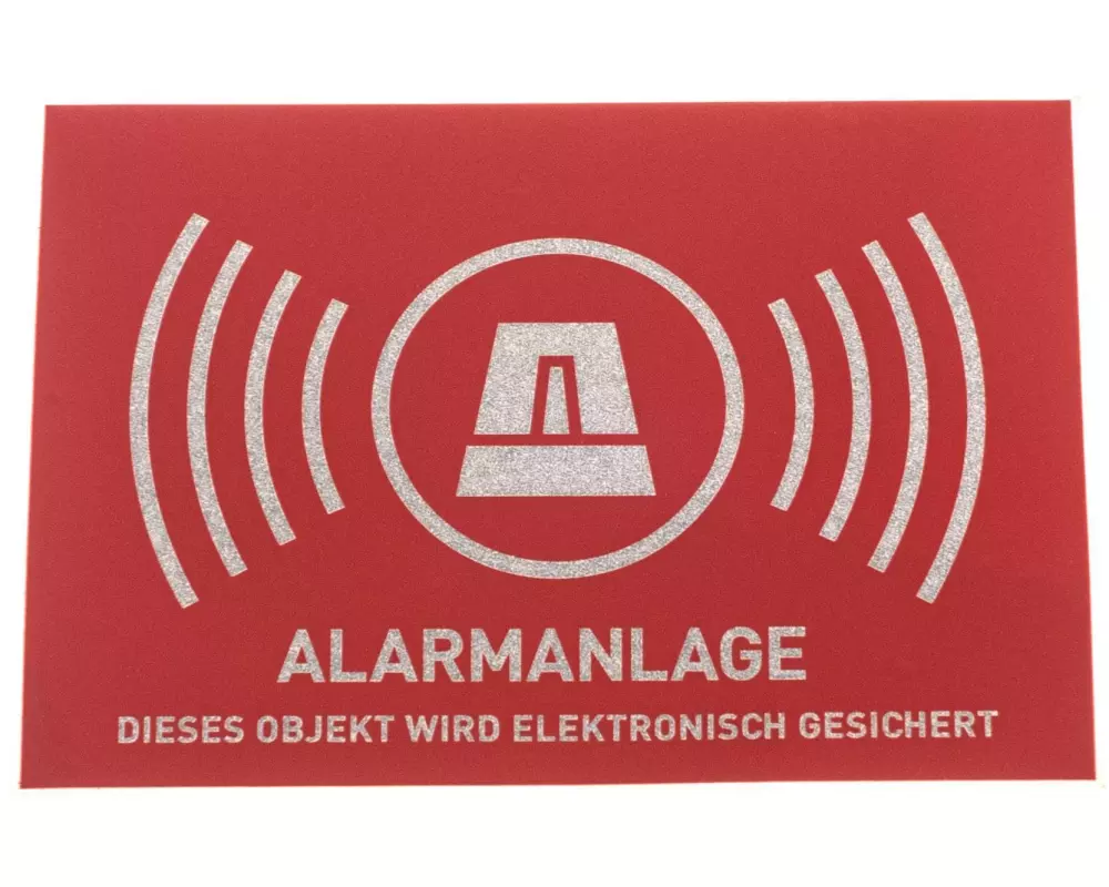 Abus Warnaufkleber DE Alarmanlage ohne Abus Logo 74 x 52.5 mm