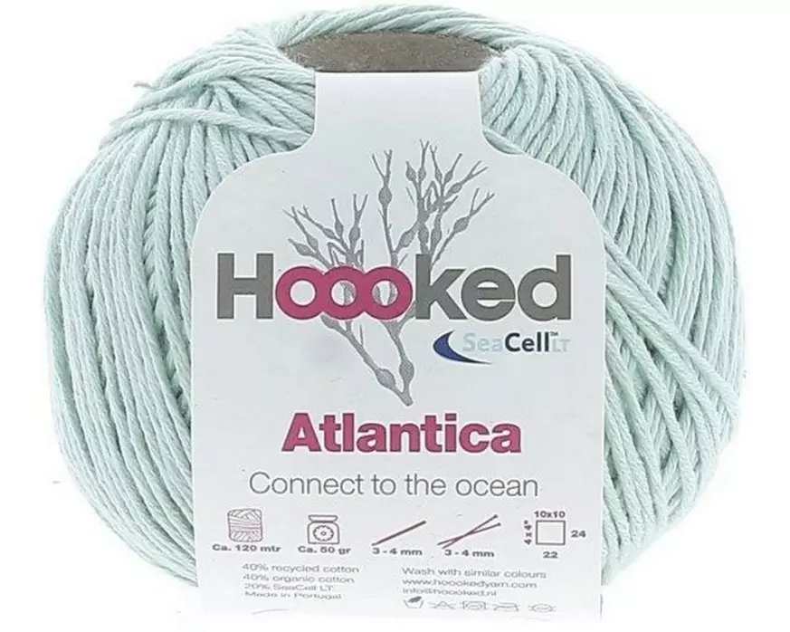 Hoooked Baumwollgarn Hoooked Atlantica SeaCell Garn Minze