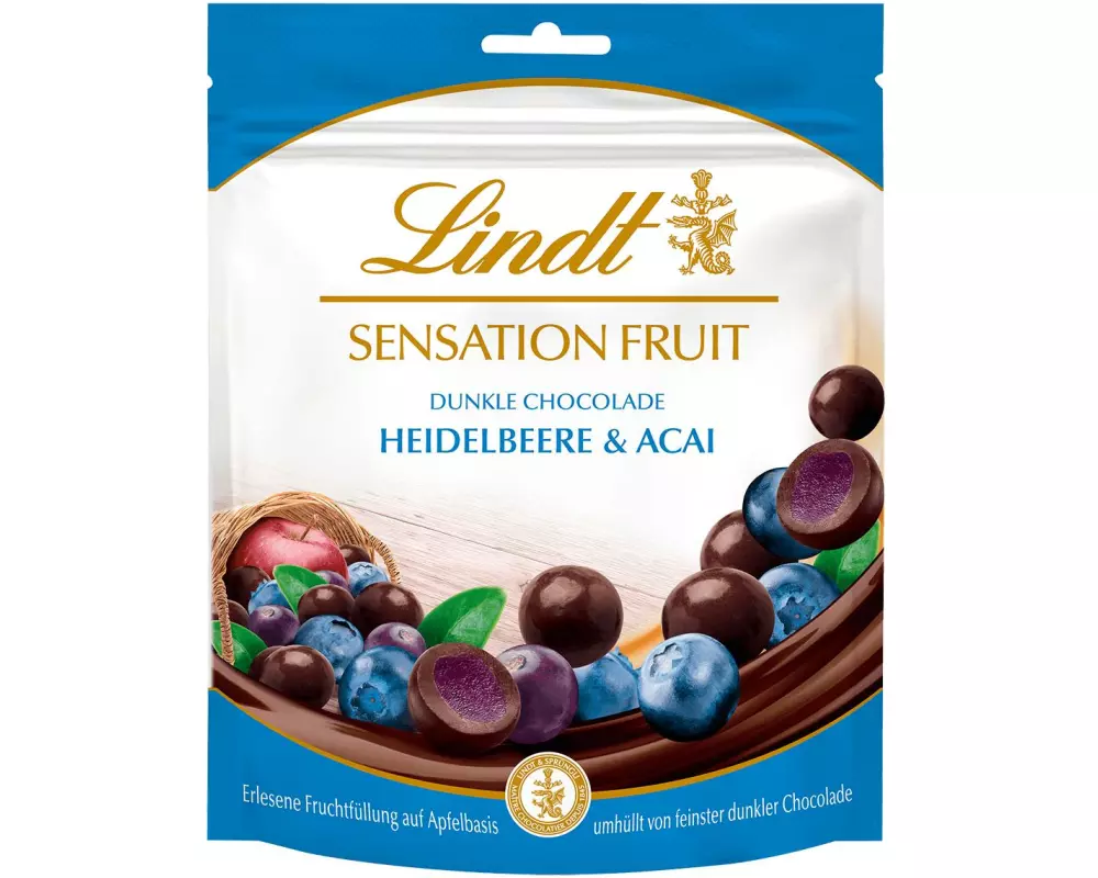Lindt Schokolade Sensation Fruit Dunkel Heidelbeere & Acai 150 g