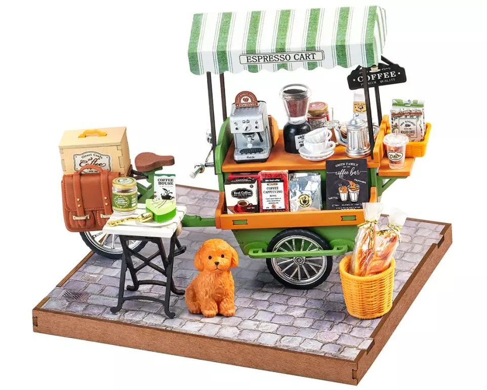 Rolife Bausatz Aromatic Coffee Cart 1:20
