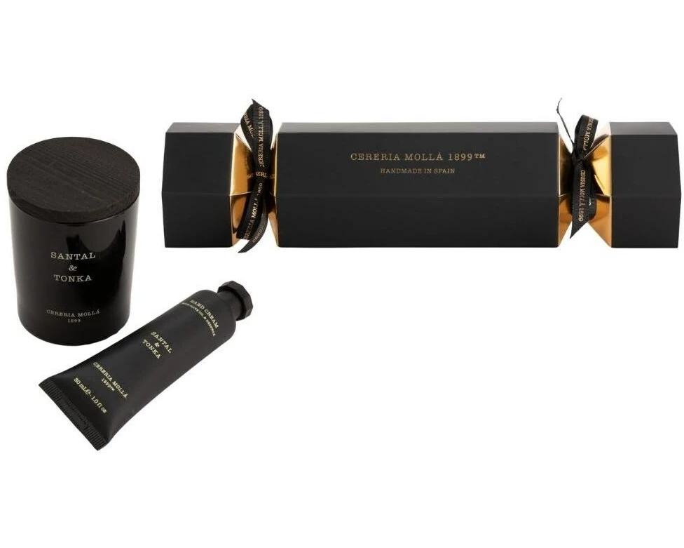 Cerería Mollá Giftset Cracker Santal & Tonka Schwarz Gold