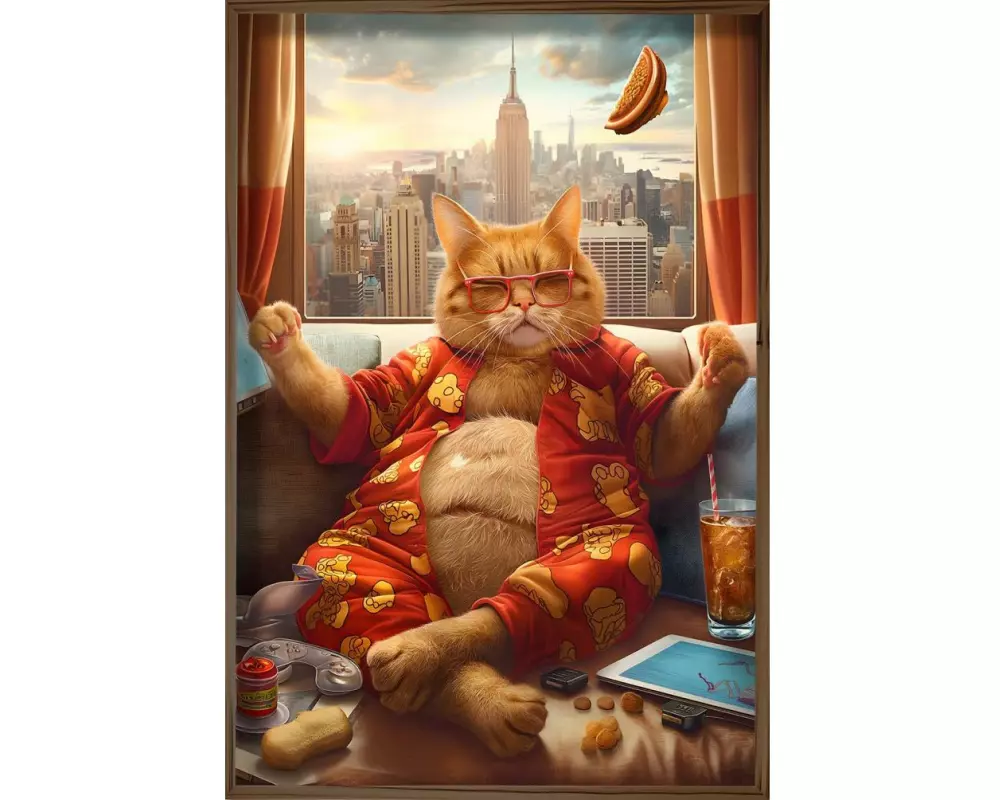 Wallxpert Bild Katze 50 x 70 cm