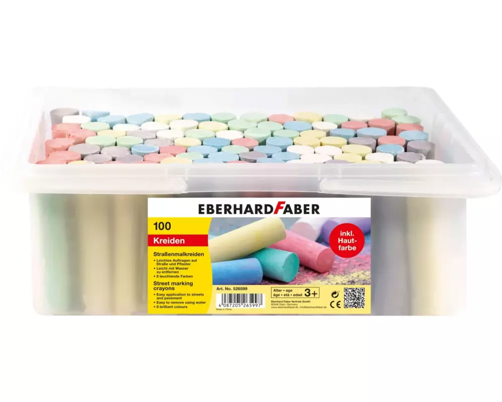Eberhard Faber Strassenmalkreide im Eimer, 100 Stück