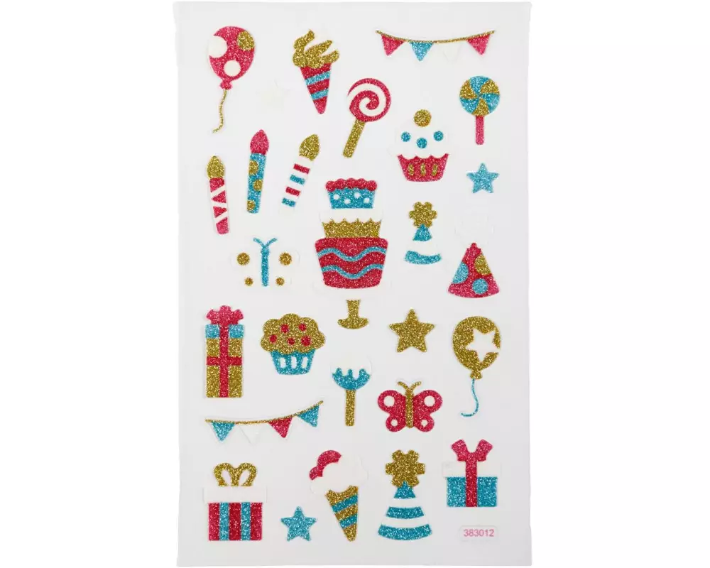 Creativ Company Glitzersticker 10 x 16 cm 1 Blatt, Geburstag