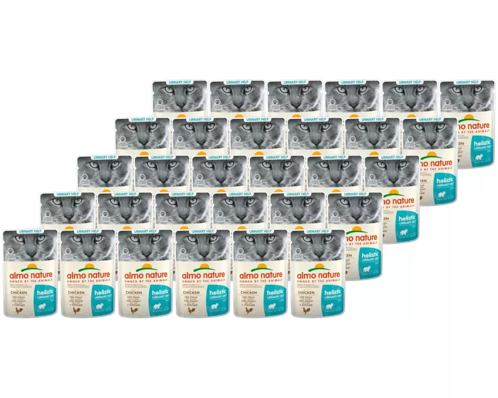 Almo Nature Nassfutter Holistic Urinary Help mit Huhn, 30 x 70 g