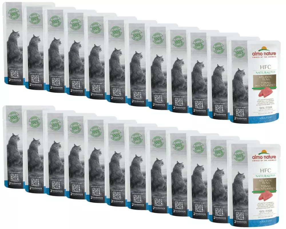 Almo Nature Nassfutter HFC Natural Plus Atlantikthunfisch, 24 x 55g