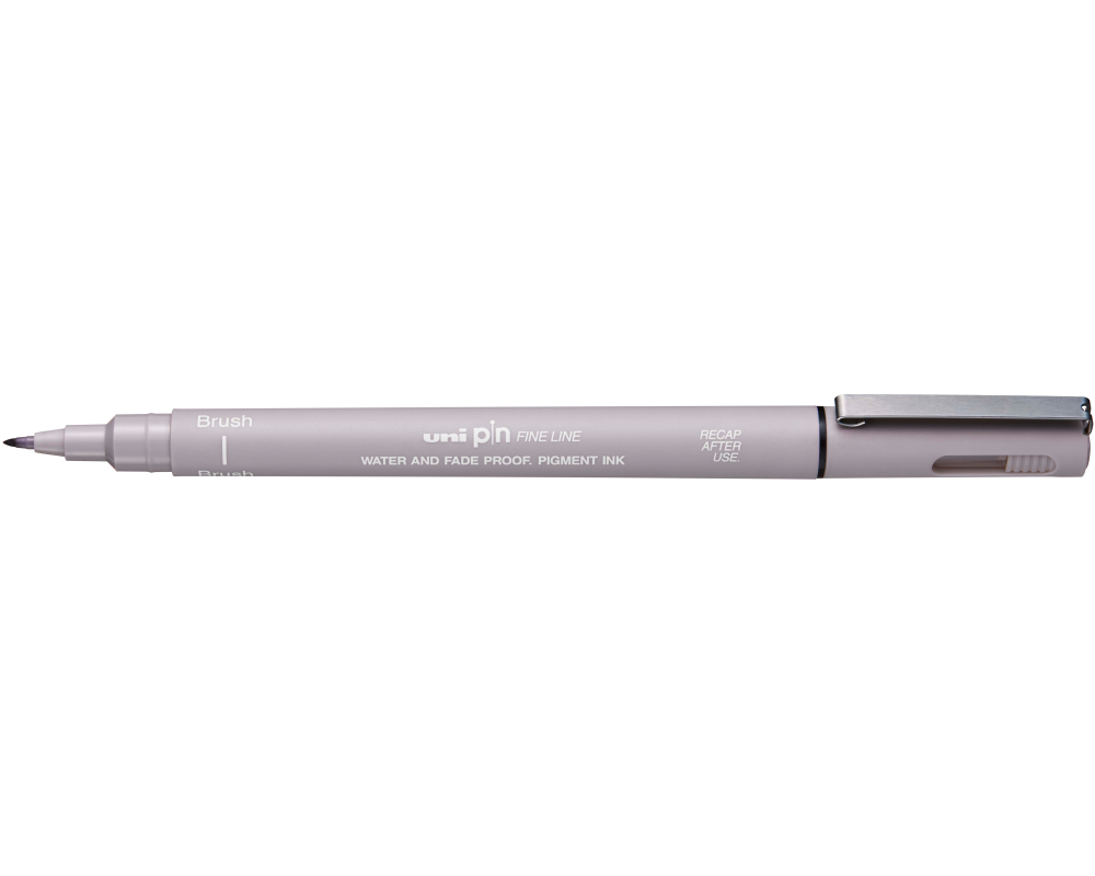 UNI-BALL Fineliner Pin Brush PINBR-200(S) LIGHT GREY hellgrau
