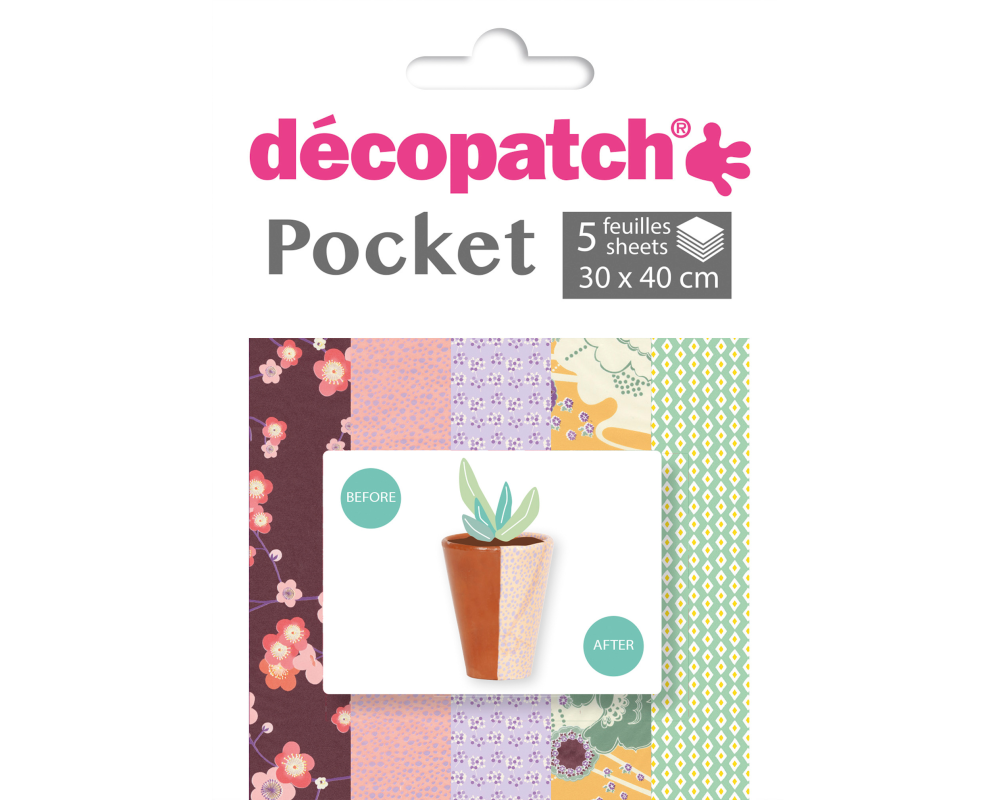 DECOPATCH Papier Pocket Nr. 25 DP025C 5 Blatt à 30x40cm