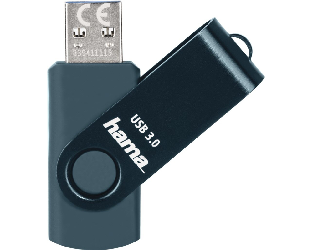 HAMA USB-Stick Rotate 182466 3.0, 256GB, 70MB/s, Petrol