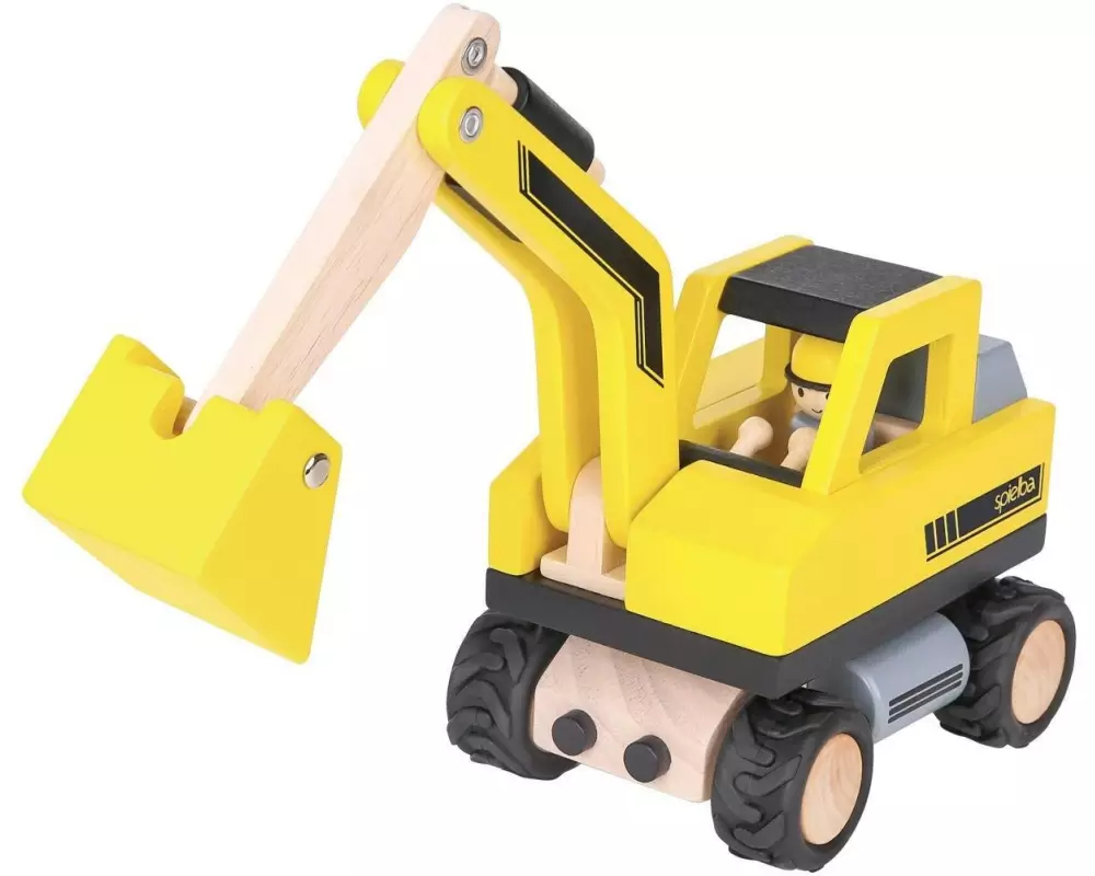 Spielba Holzspielwaren Bagger mit Figur