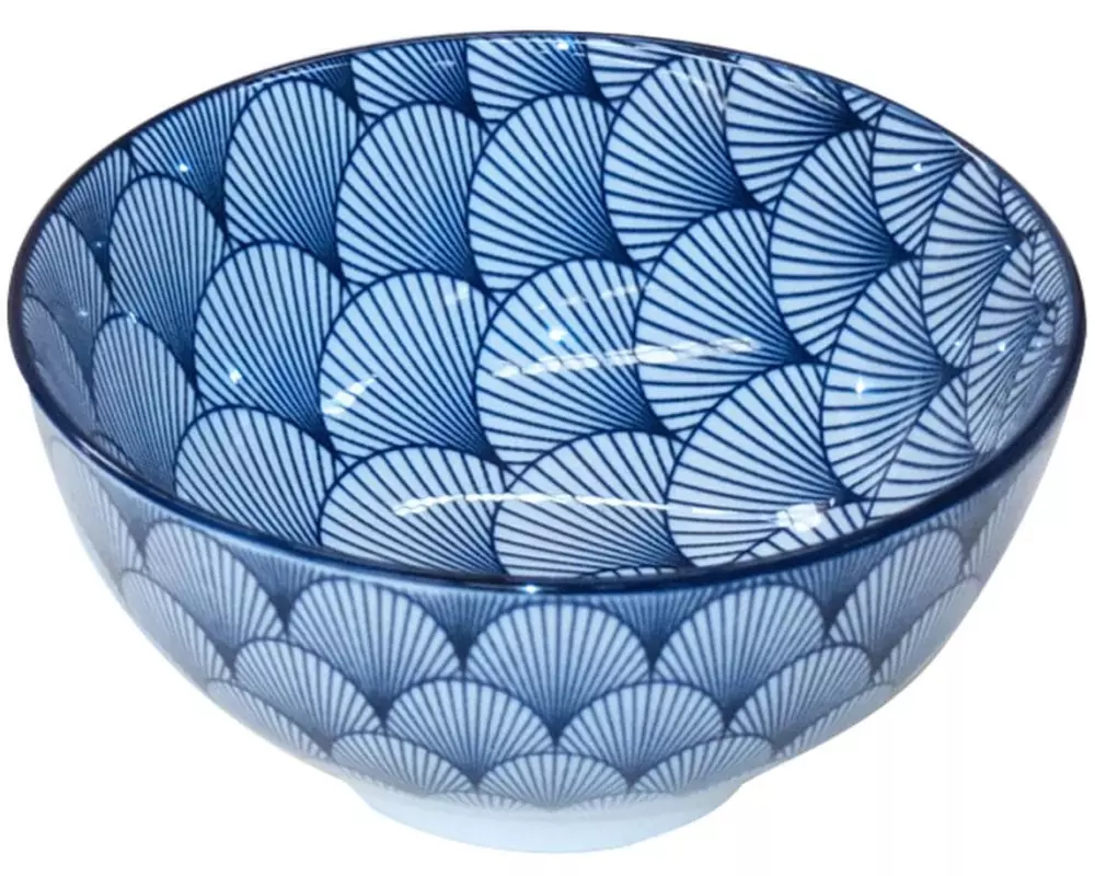 Haynan Schale Zen Fächer Ø 12 cm, 1 Stück, Blau/Weiss