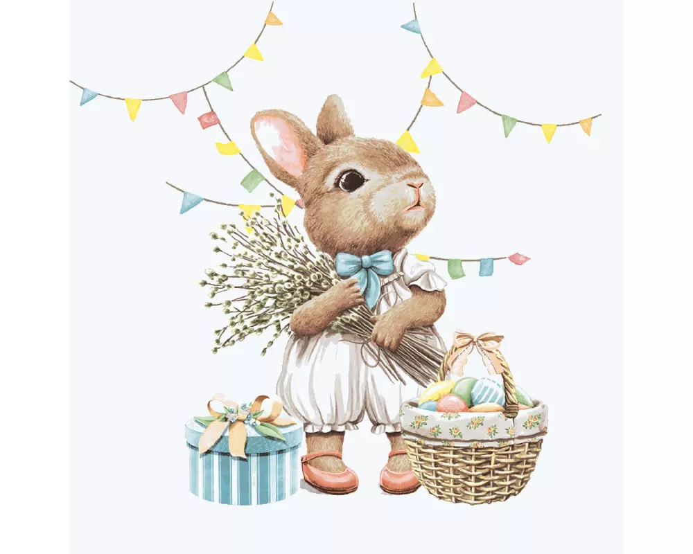 Paper + Design Papierservietten Bunny joy 24 cm x 24 cm, 20 Stück