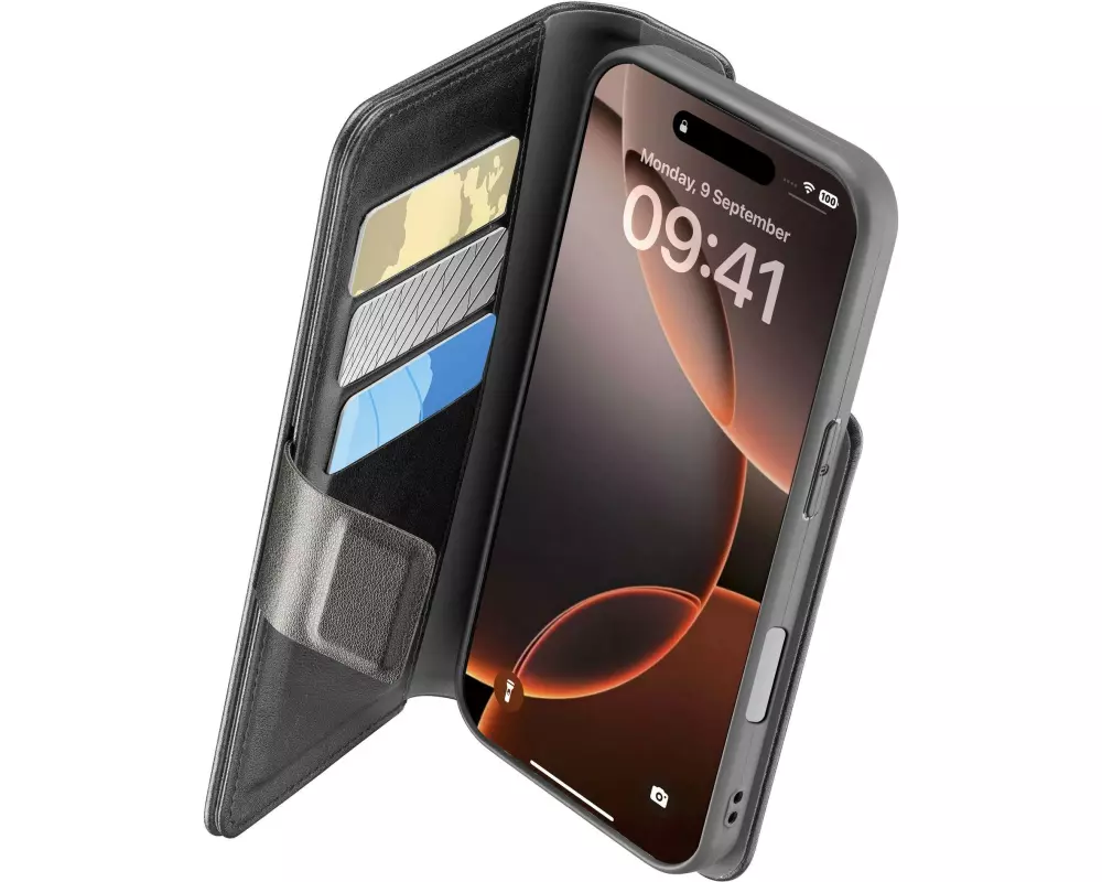 Cellular Line Book Cover Book Agenda 2 iPhone 16 Pro Schwarz