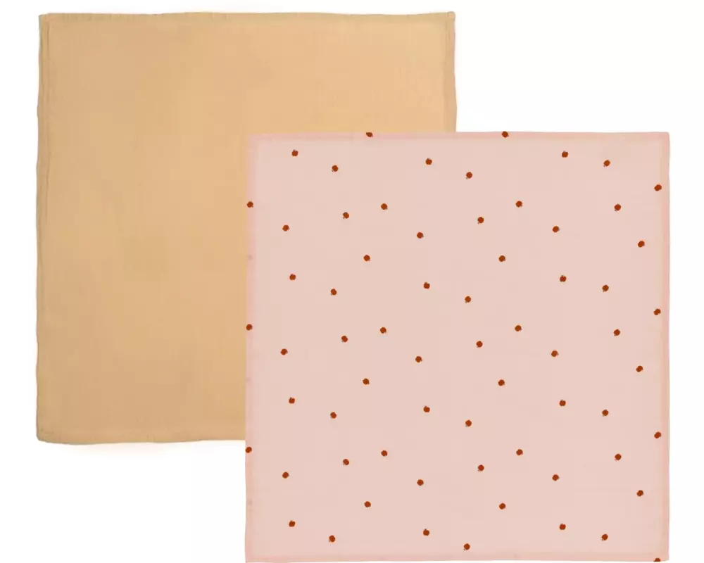 OYOY Mulltuch Yummi Muslin 2 Stück, Rosa/Beige