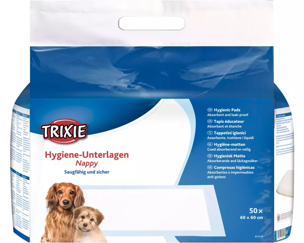 Trixie Welpen-Unterlage Nappy-Stubenrein 60 x 60 cm, 50 Stück