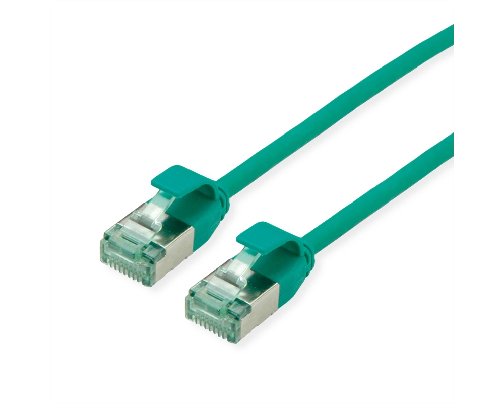 ROLINE RM U/FTP DataCenter Patchkabel Cat.6A (Class EA), slim, grün, 0,3 m