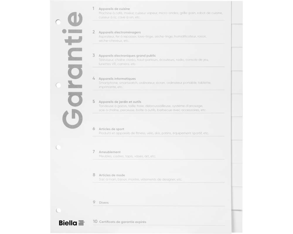 BIELLA Register Karton Expert A4 465021091U Garantie DE 10-teilig
