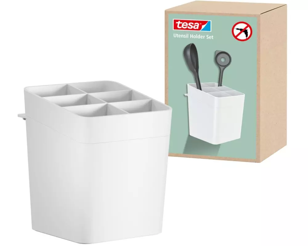 tesa Utensilienhalter Set Weiss