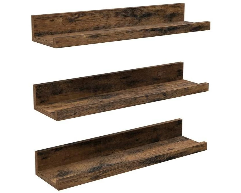 VASAGLE Wandregal 3 Stück, Braun