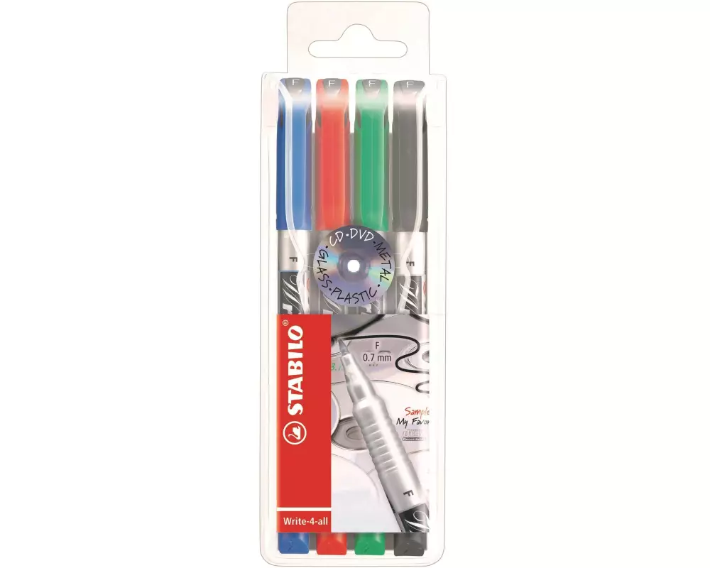 STABILO Permanent-Marker Write-4-all F, 4 Stück
