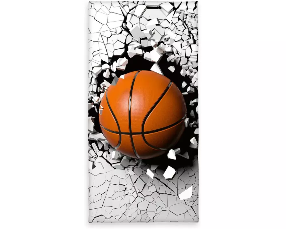 Herding Basketball Badetuch 75 x 150 cm, Schwarz/Orange/Weiss