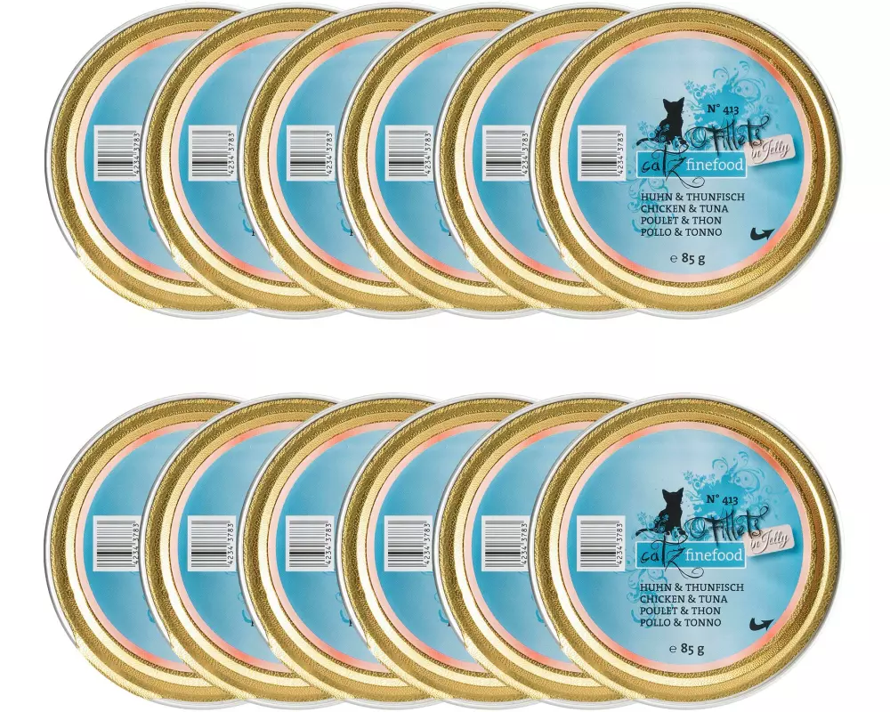 catz finefood Nassfutter Fillets No.413 Huhn & Thunfisch, 12 x 85 g