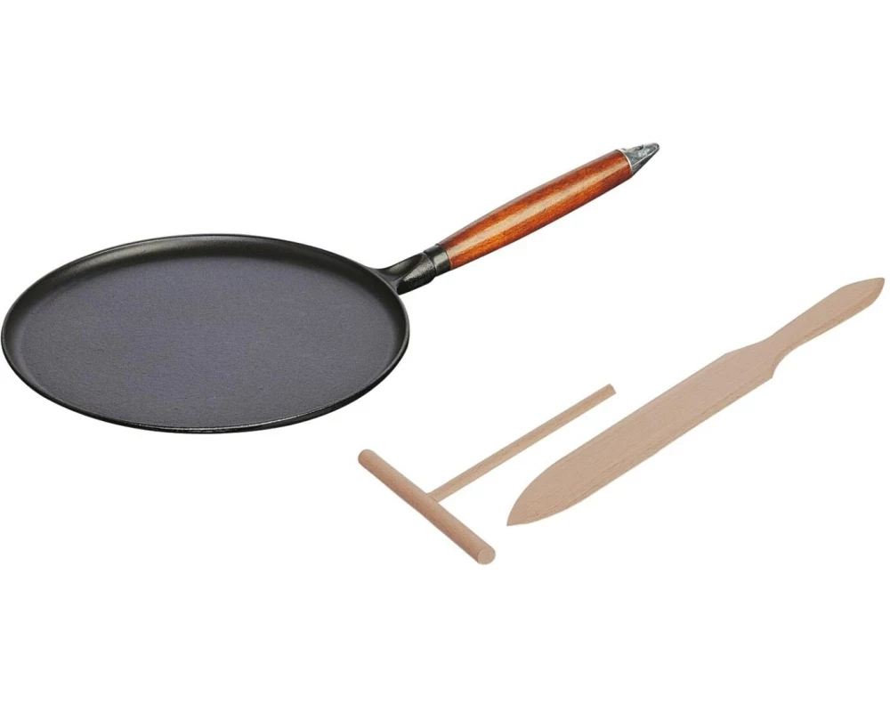 Staub Crêpes-Pfanne mit Holzgriff 3-teilig, 28 cm
