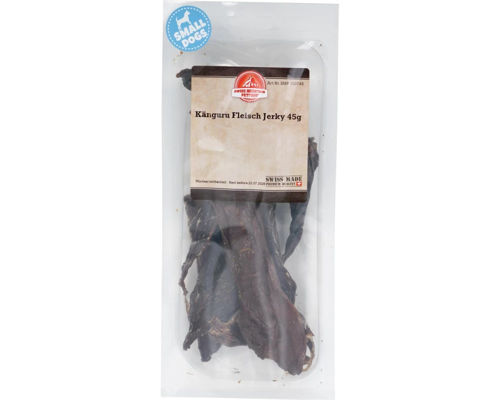 Swiss Mountain Petfood Kausnack Känguru Fleisch Jerky, 45 g