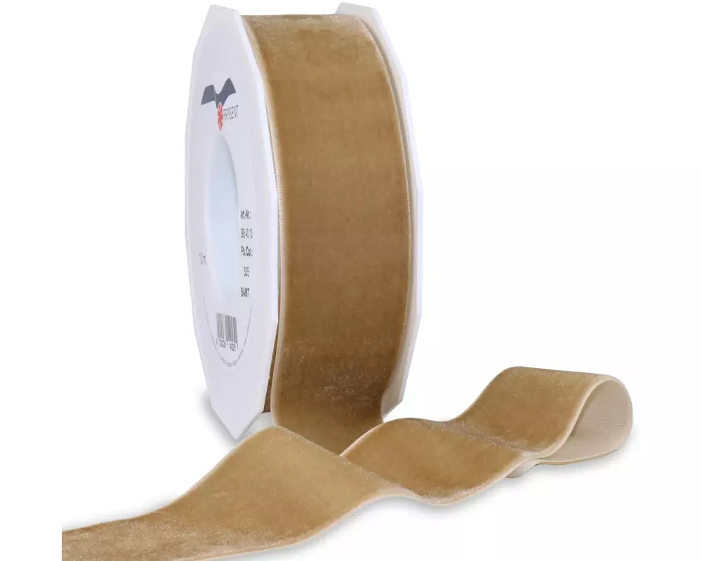 Pattberg Geschenkband Samt 40 mm x 10 m, Ocker