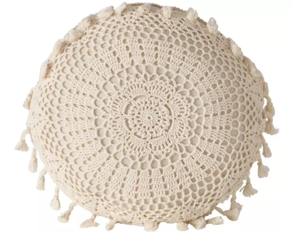 Boltze Kissen Cariba Ø 35 cm, Creme