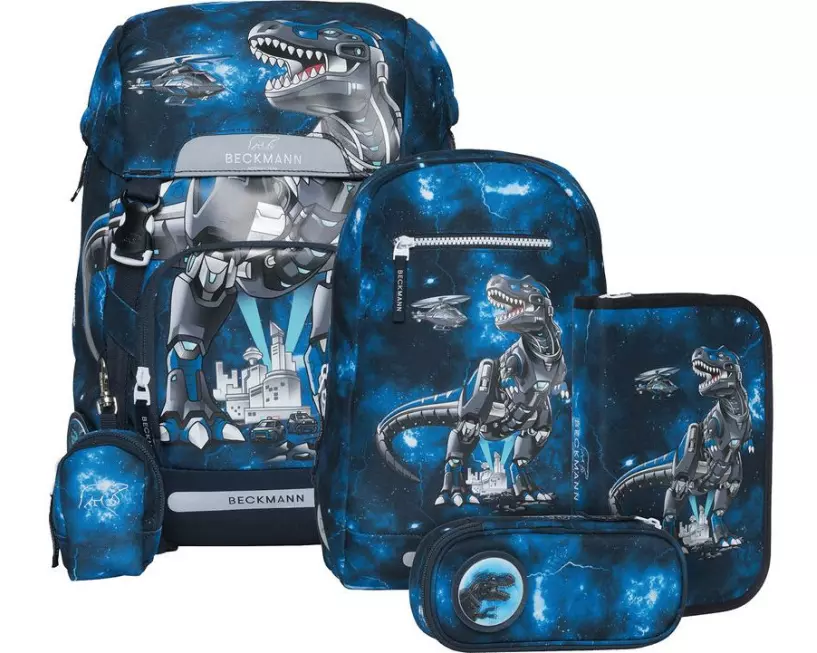 Beckmann Schulrucksack-Set Classic Tech Rex, 6-teilig