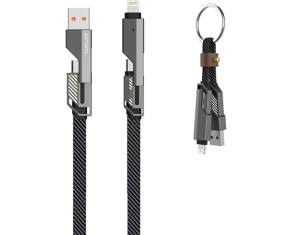 4smarts ComboCord Flat 240 W USB-A/USB-C - Lightning/USB-C 1.5 m