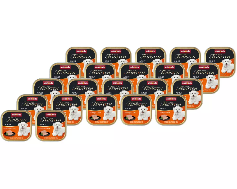 animonda Nassfutter vom Feinsten Geflügel & Kalb, 22 x 150 g Kit