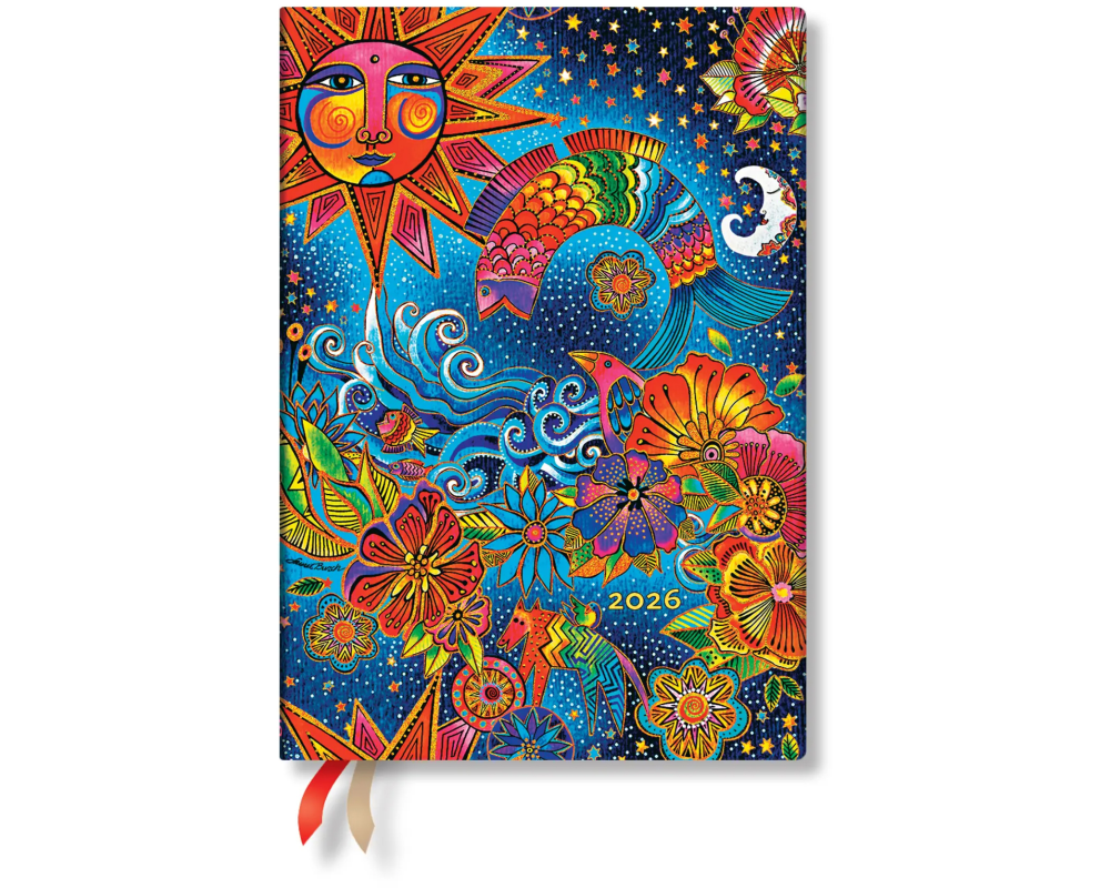 PAPERBLANKS Agenda Magie Céleste 2026 FF1078-5 1W/2S HOR Midi SC FR 13x18cm